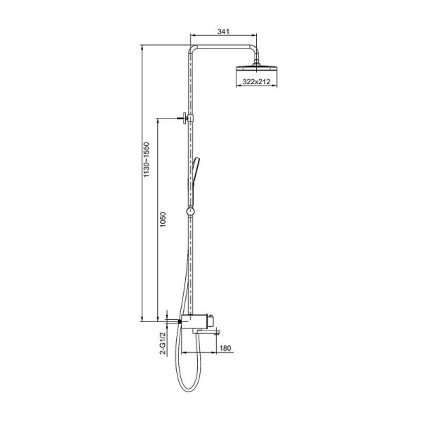 Душевая стойка Gappo G2495-16 с термостатом чёрный Душевая стойка Gappo G2495-16 с термостатом чёрный