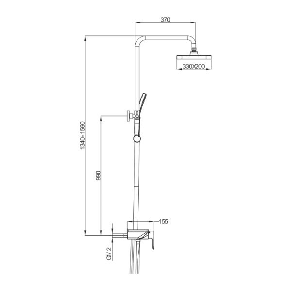 Душевая стойка Gappo G2496-10 белый/хром Душевая стойка Gappo G2496-10 белый/хром