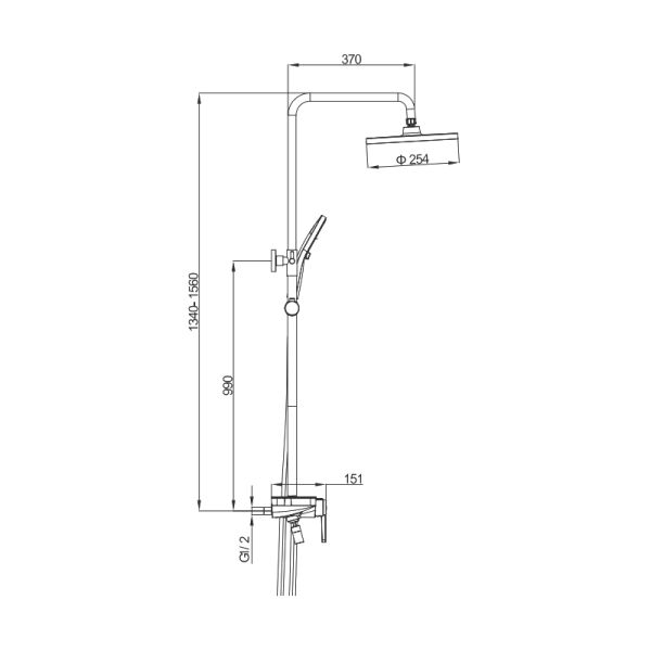 Душевая стойка Gappo G2496-26 чёрный Душевая стойка Gappo G2496-26 чёрный