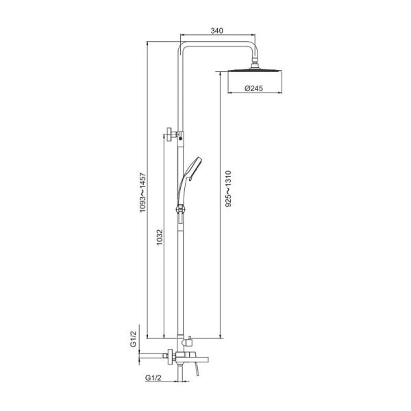 Душевая стойка Gappo G2499-30 хром Душевая стойка Gappo G2499-30 хром