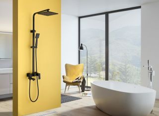 Душевая стойка ABBER Daheim AF8216BL чёрный матовый