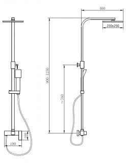 Душевая стойка ABBER Daheim хром AF8220