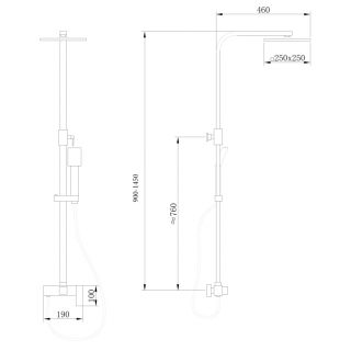 Душевая стойка ABBER Daheim AF8220GL золото матовое
