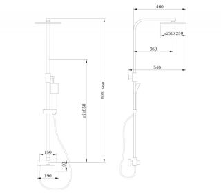 Душевая стойка ABBER Daheim AF8220WL белый матовый