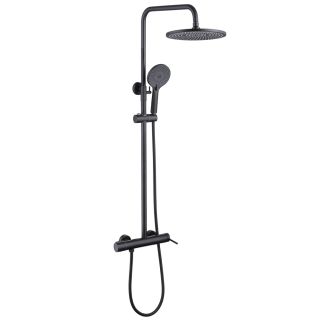 Душевая стойка ABBER Emotion AF8816BL с изливом, черный матовый