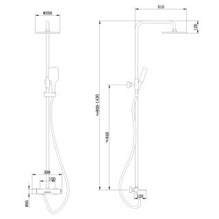 Душевая стойка ABBER Emotion AF8816L хром