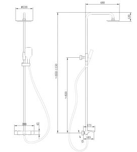 Душевая стойка ABBER Thermostat чёрный матовый AF8516B