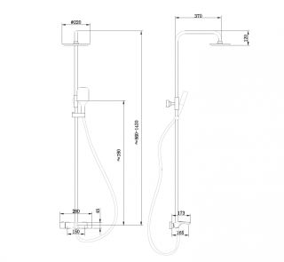 Душевая стойка ABBER Thermostat AF8516L с термостатом хром