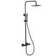 Душевая стойка ABBER Wasser Kreis AF8160BL с термостатом чёрный матовый