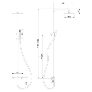 Душевая стойка ABBER Wasser Kreis AF8160MRGL розовое золото матовое