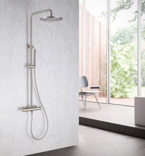 Душевая стойка ABBER Wasser Kreis AF8160SPL с термостатом сатин