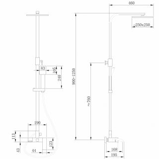 Душевая стойка ABBER Wasserfall AF8616G золото матовое
