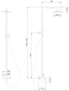 Душевая стойка ABBER Weiss Insel хром AF8020