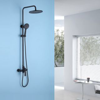 Душевая стойка ABBER Weiss Insel AF8020BL чёрный матовый