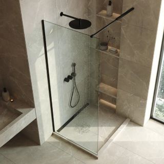 Душевая перегородка VagnerPlast VPSS110195EL1BL черный 110 см