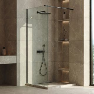 Душевая перегородка VagnerPlast VPSS90195EL1BL черный 90 см