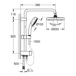 Душевая система Grohe New Tempesta 26453001 хром