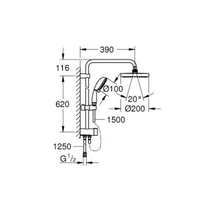 Душевая система Grohe Tempesta New Rustic 27399002 хром