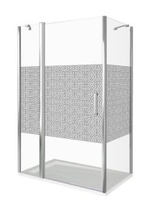 Боковая часть Good Door FANTASY SP-80-F-CH стекло прозрачное с зеркальным рисунком Фэнтази