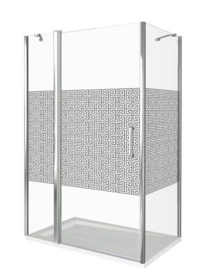 Боковая часть Good Door FANTASY SP-80-F-CH стекло прозрачное с зеркальным рисунком Фэнтази