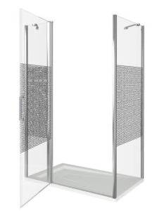 Боковая часть Good Door FANTASY SP-90-F-CH стекло прозрачное с зеркальным рисунком Фэнтази