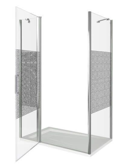 Боковая часть Good Door FANTASY SP-90-F-CH стекло прозрачное с зеркальным рисунком Фэнтази