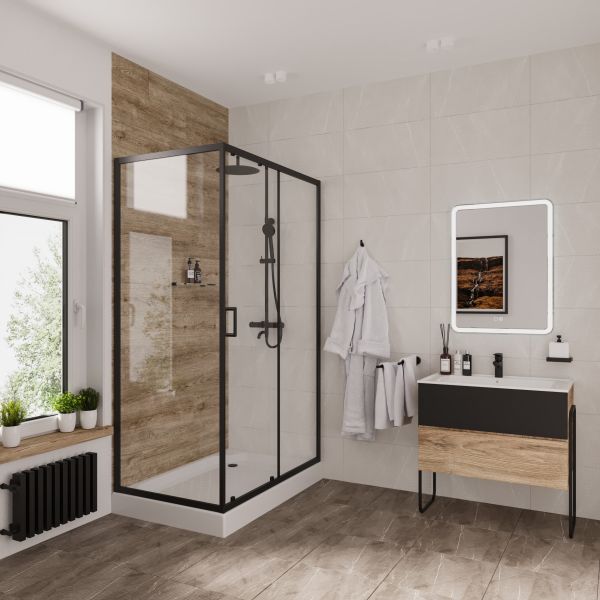 Душевой уголок Niagara Nova NG-6812-08 BLACK 120x80 см