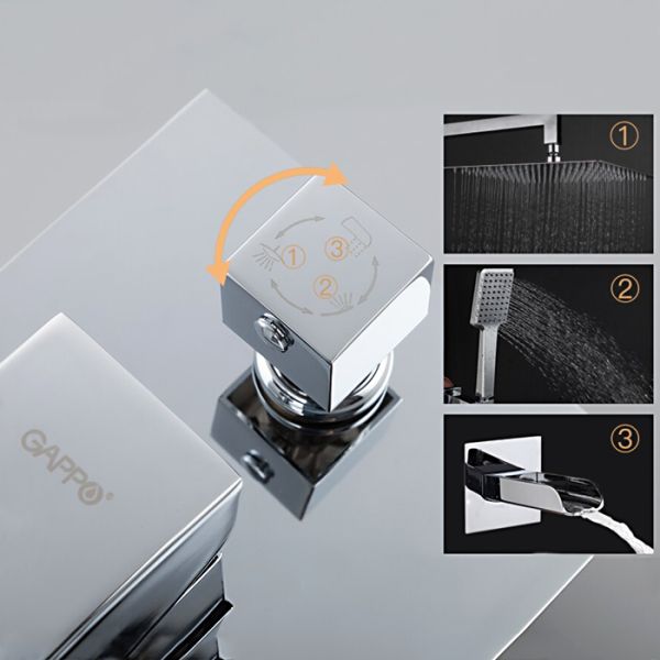 Душевой комплект Gappo G7107-20 хром