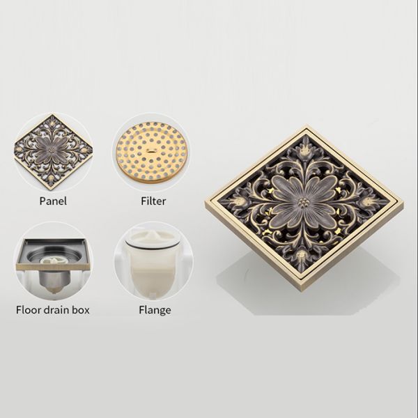 Душевой трап Gappo G81003-4 бронза Душевой трап Gappo G81003-4 бронза