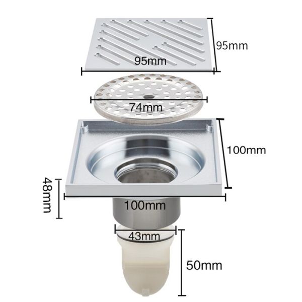 Душевой трап Gappo G81050 хром