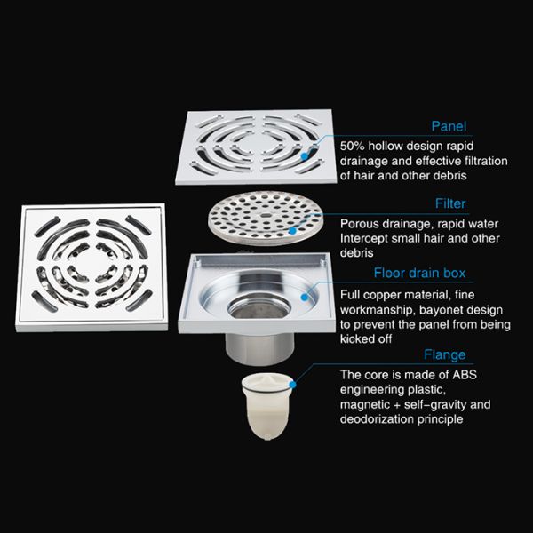 Душевой трап Gappo G81052 хром