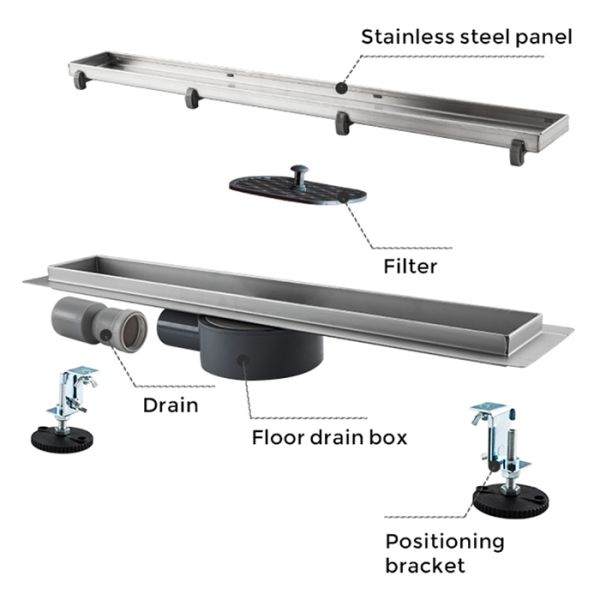 Душевой лоток Gappo G85007-4 50 см сатин