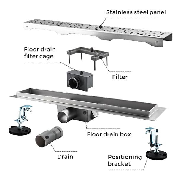 Душевой лоток Gappo G86007-2 60 см сатин