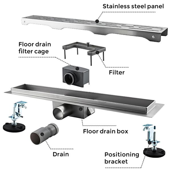 Душевой лоток Gappo G86007-3 60 см сатин