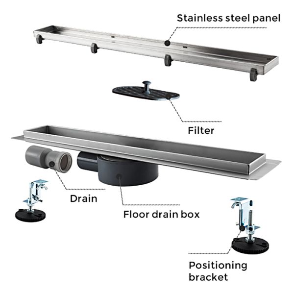 Душевой лоток Gappo G88007-4 80 см сатин