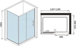Душевой угол weltwasser СЕРИЯ WW200 Арт. 200US22-12090 Размер 1200х900х1850 Душевой угол weltwasser СЕРИЯ WW200 Арт. 200US22-12090 Размер 1200х900х1850