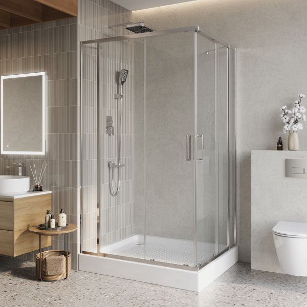 Душевой уголок BelBagno LUCE-AH-22-150/120-C-Cr хром Душевой уголок BelBagno LUCE-AH-22-150/120-C-Cr хром