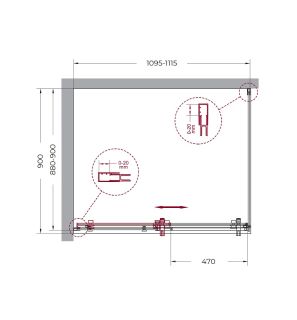 Душевой уголок BelBagno MARINO-AH-1-110/90-C-Cr хром Душевой уголок BelBagno MARINO-AH-1-110/90-C-Cr хром