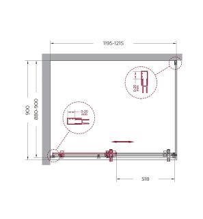 Душевой уголок BelBagno MARINO-AH-1-120/90-C-Cr хром Душевой уголок BelBagno MARINO-AH-1-120/90-C-Cr хром