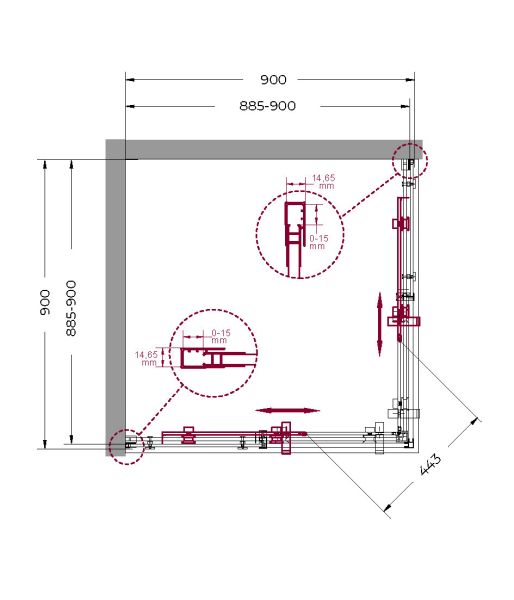 Душевой уголок BelBagno MARINO-A-2-90-C-CR хром Душевой уголок BelBagno MARINO-A-2-90-C-CR хром