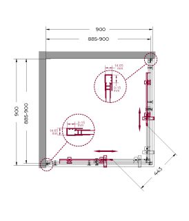 Душевой уголок BelBagno MARINO-A-2-90-C-NERO черный Душевой уголок BelBagno MARINO-A-2-90-C-NERO черный