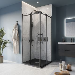 Душевой уголок BelBagno MARINO-A-2-90-C-NERO черный Душевой уголок BelBagno MARINO-A-2-90-C-NERO черный