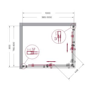 Душевой уголок BelBagno MARINO-AH-2-100/80-C-CR хром Душевой уголок BelBagno MARINO-AH-2-100/80-C-CR хром