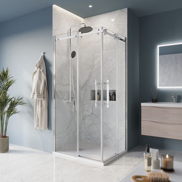 Душевой уголок BelBagno MARINO-AH-2-100/80-C-CR хром Душевой уголок BelBagno MARINO-AH-2-100/80-C-CR хром
