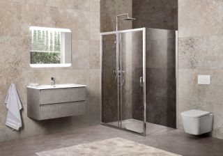 Душевой уголок BelBagno UNIQUE-AH-1-110/125-100-C-Cr хром