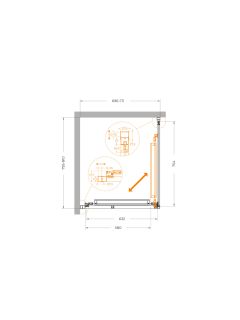 Душевой уголок CEZARES LUX-AH-FS-1-70/80-C-GM оружейная сталь