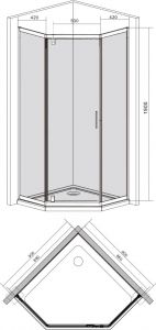 Душевой уголок Damixa Skyline 90х90 см DX35WG-405-090MT стекло прозрачное, профиль хром