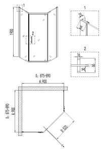 Душевой уголок Niagara Nova NG- 6805-08 BLACK 90x90 см
