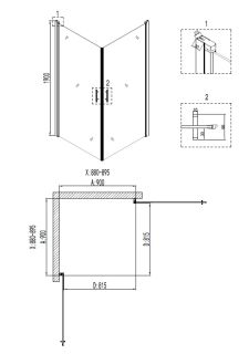 Душевой уголок Niagara Nova NG-6803-08 BLACK 90x90 см