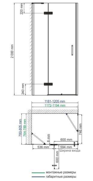 Душевой уголок Wasserkraft Aller 10H06LWHITE 120x80 левый